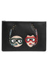 Dolce & Gabbana Black Leather #DGFAMILY Embellished Men Clutch Pouch Bag
